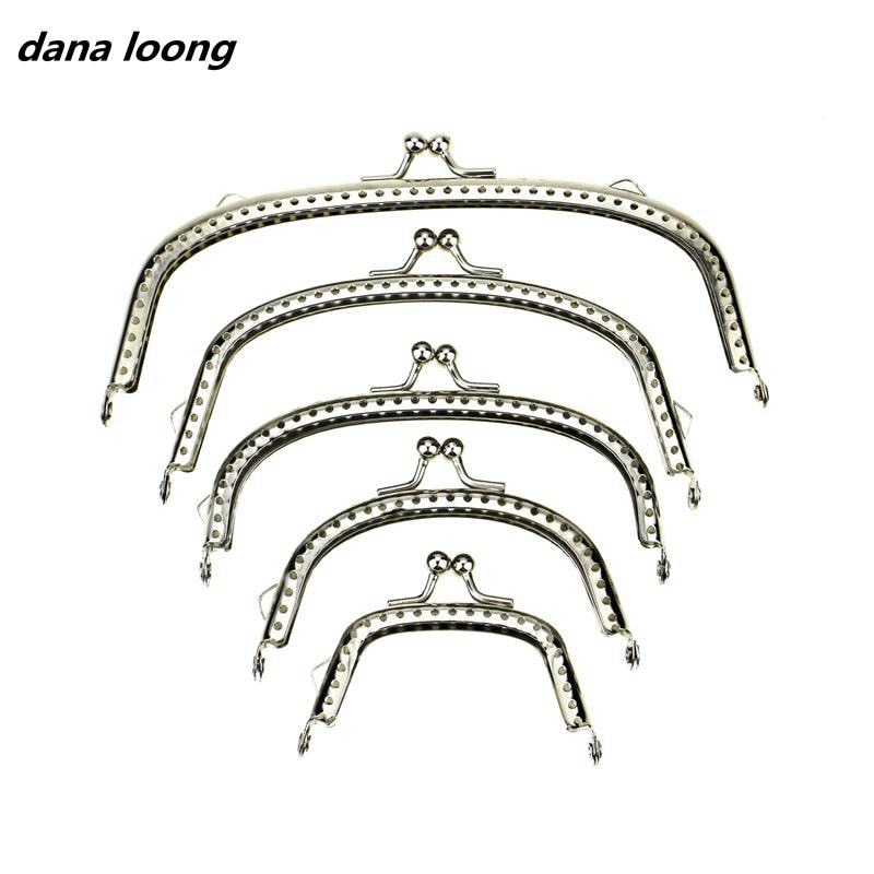 1 Stuk Boogvormige Glossy Zilver Basic Metal Purse Frame Kus Sluiting Lock Diy Tas Accessoires 6.5/8.5/10.5/12.5/15.5 Cm