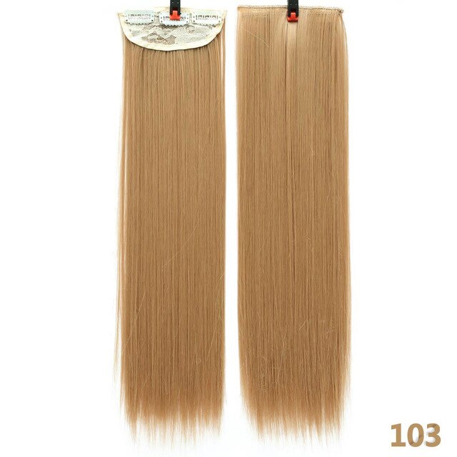 3 Clips In Extensions 45CM Straight Hairpieces for white women Synthetic high temperature fiber Hair 3pieces a head: 103