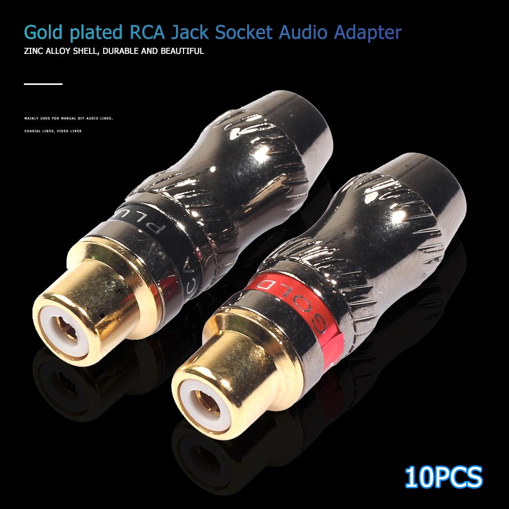 10 stücke Gold Überzog RCA weiblich Lot Koaxial Stecker Buchse Adapter Kupplungen Gold Überzogene Stecker Gute Kontaktieren Leistung