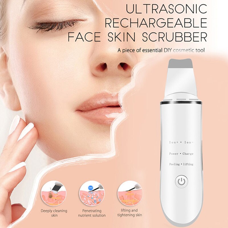Ultrasonic Face Pore Cleaner Ultrasound Therapy Skin Scrubber Galvanic Ion Spa Beauty Device Facial Massager Face Lift Machine