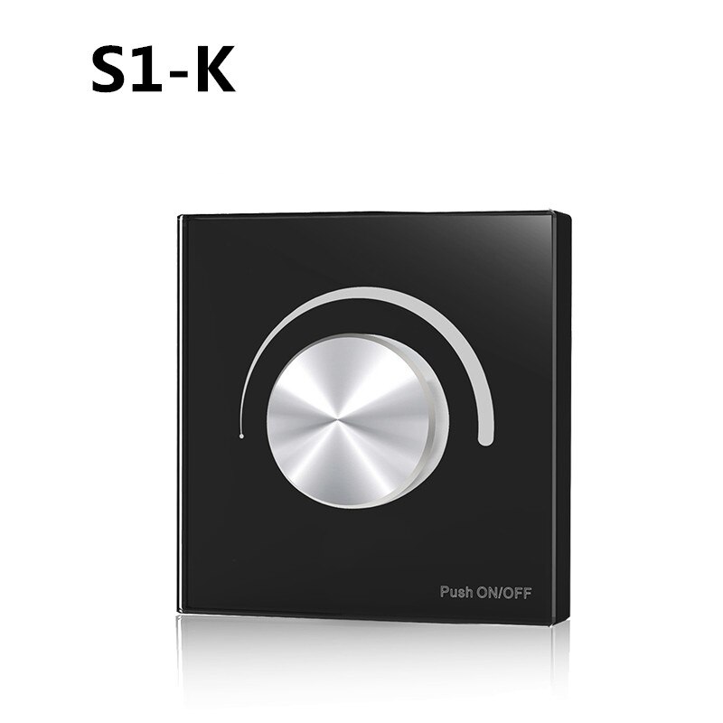 AC Triac Dimmer LED 220V 230V 110V Dimmable Knob Push Switch Controller for LED Bulb Light Lamps(White/Black)S1-K: Black  Dimmer