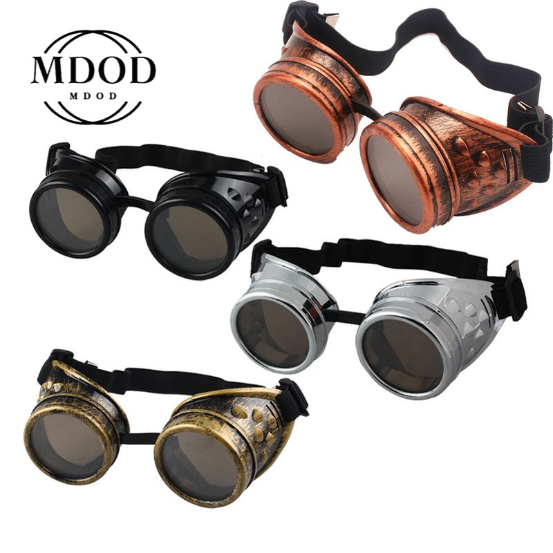 Mode Aankomst Zonnebril Vintage Stijl Steampunk Goggles Lassen Punk Bril Cosplay Brand Vijf Kleuren Lens