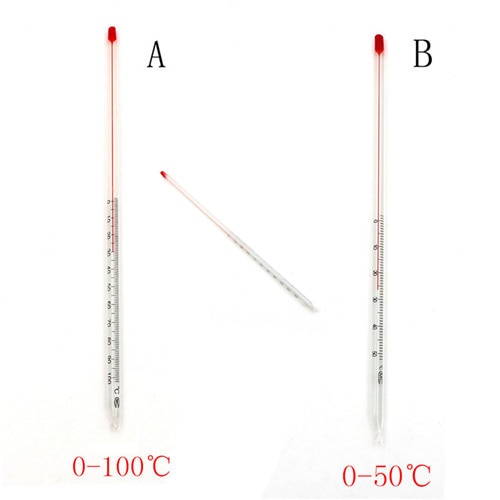 Glass Thermometer Home Brew Laboratory Red Water Filled Thermometer Chemistry Glassware 0-50/0-100 Celsius Degree