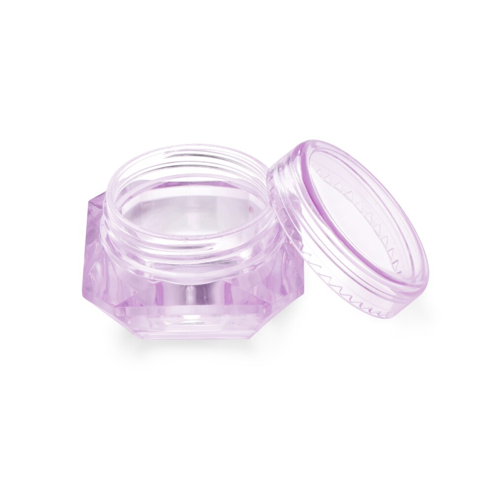 5szt. 5g diamentowe puste pojemniki plastikowe przezroczyste słoiki robić przechowywania wosku diamentowego, gwoździe, proszek, pojemnik na biżuterię: purpurowy