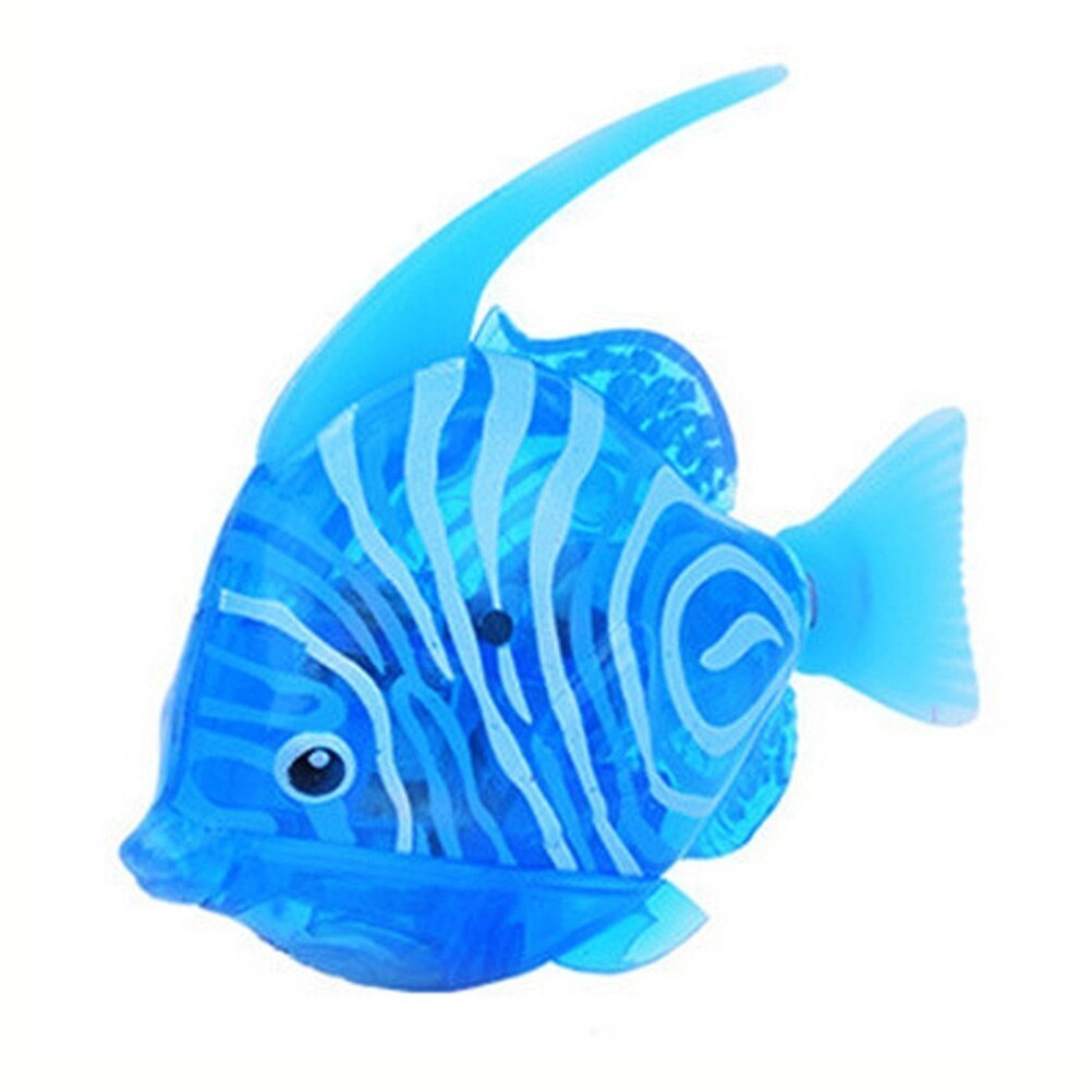 Flash Swimming Robot Fish Bath Toy Education Funny Gadgets Interesting Toys For Children Kids bath Toy Fishing Tank Decorating: Blue