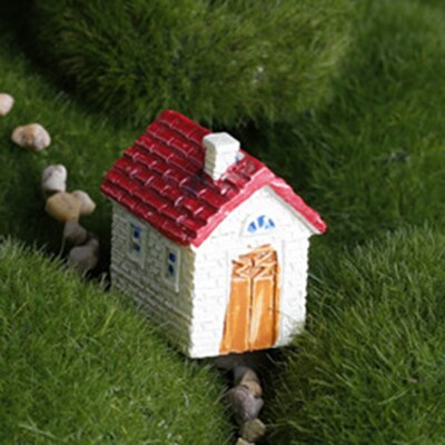 Zocdou søde hus bygning sommerhus værelse lille statue boligindretning tilbehør miniature børn legetøj dekor håndværk figurer: Rød