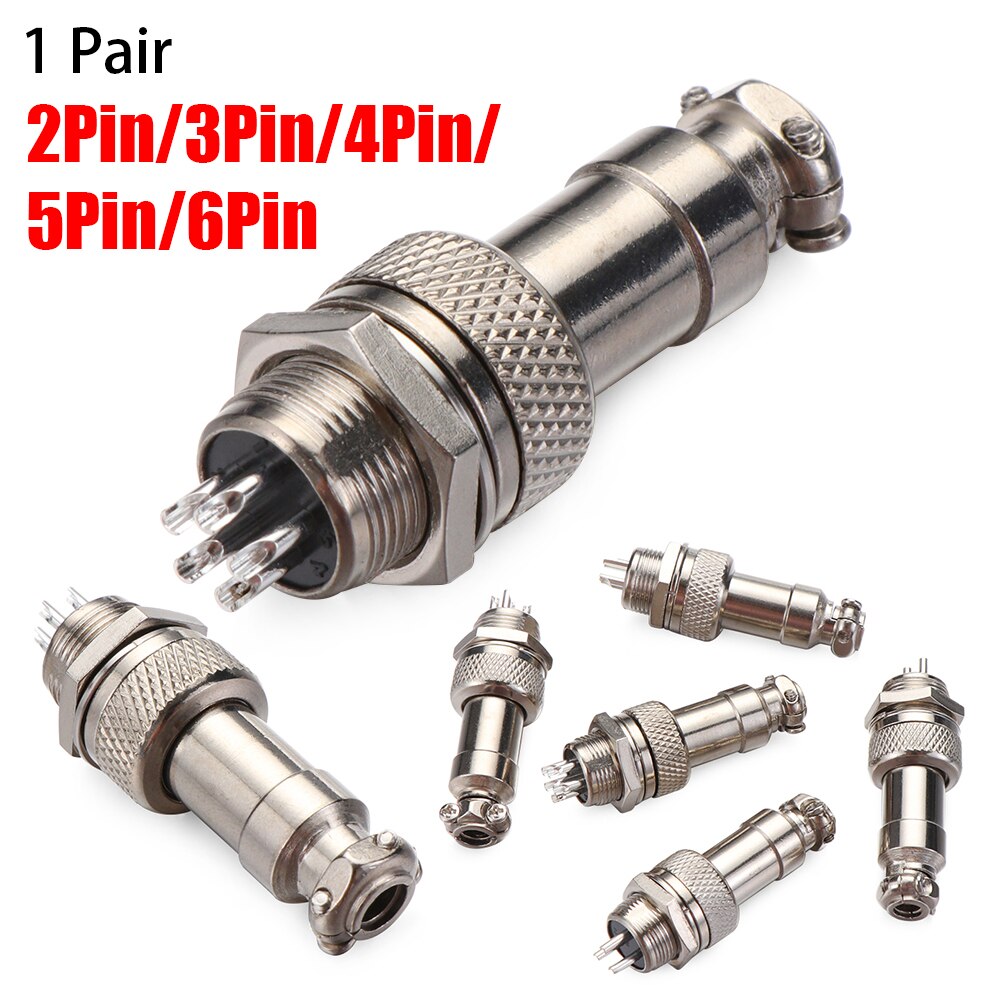 1 Pair Universal Metal GX12 2/3/4/5/6 Pin Male&Female 12mm Aviation Socket Plug Wire Panel Connector