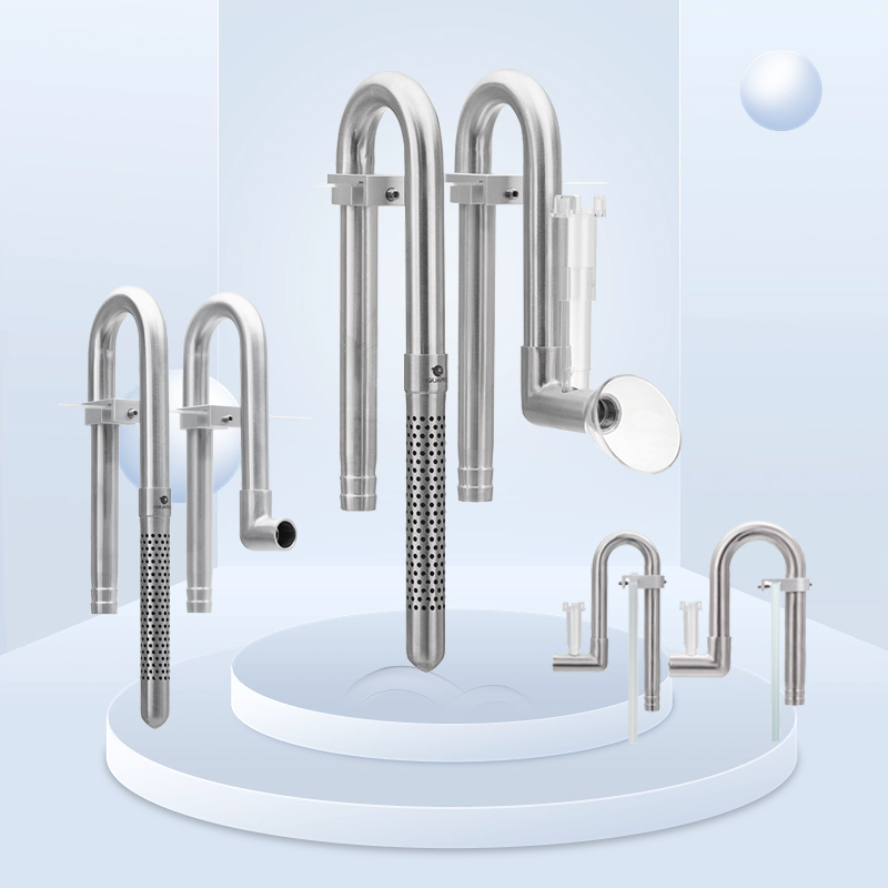 AQUAPRO-Mini tubos de espumadera de entrada y salida de acero inoxidable, filtración de peces y camarones, accesorios para acuario, filtro de salmuera Akvarium y camarones