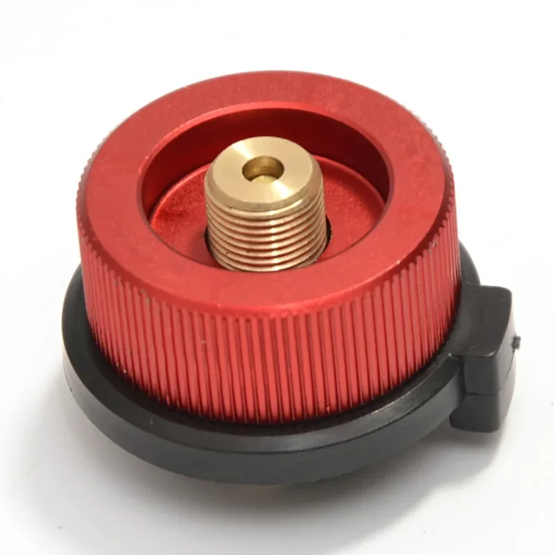 Convertidor de estufa de Gas para acampar al aire libre, cabezal de enlace de quemador de Gas, adaptador de tanque de Gas de aluminio, adaptador de llenado de propano para estufa de Camping al aire libre: Rojo