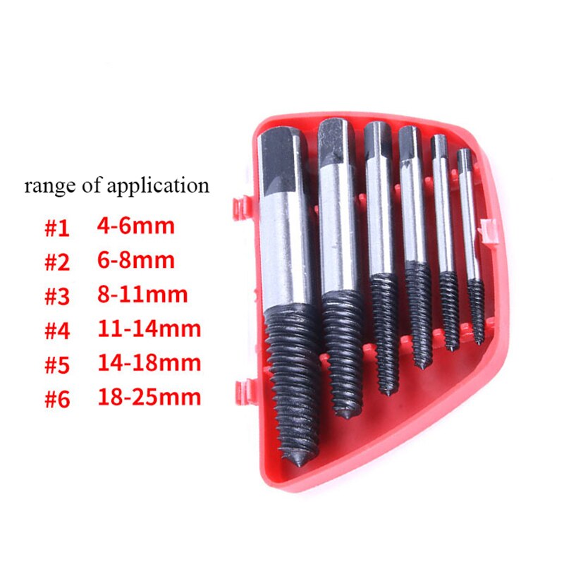 Damaged Screw Extractor Center Drill Bits Guide Set Broken Damaged Bolt Remover Removal Speed Easy Out Tools Set 5/6Pcs