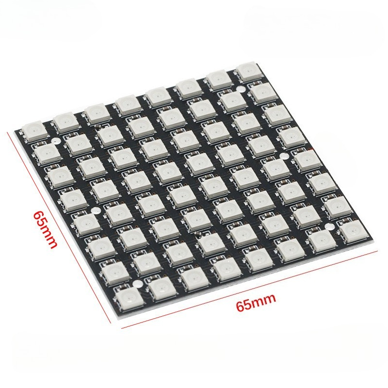 WS2812 LED 5050 RGB 8x8 LED Matrix voor Arduino WS2812B 8*8 64-Bit Full Color 5050 RGB LED Lamp Panel Licht: Default Title