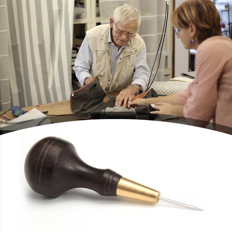 Diamond-shaped blade cutter sewing awl cutting leather wooden handle cutting leather craft sewing tool