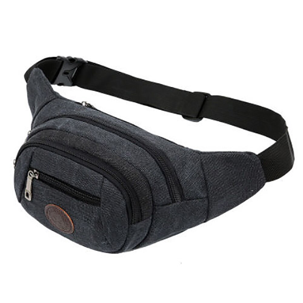 Sac banane en toile de grande capacité pour homme et femme, couleur unie, idéal pour les voyages en plein air: 2