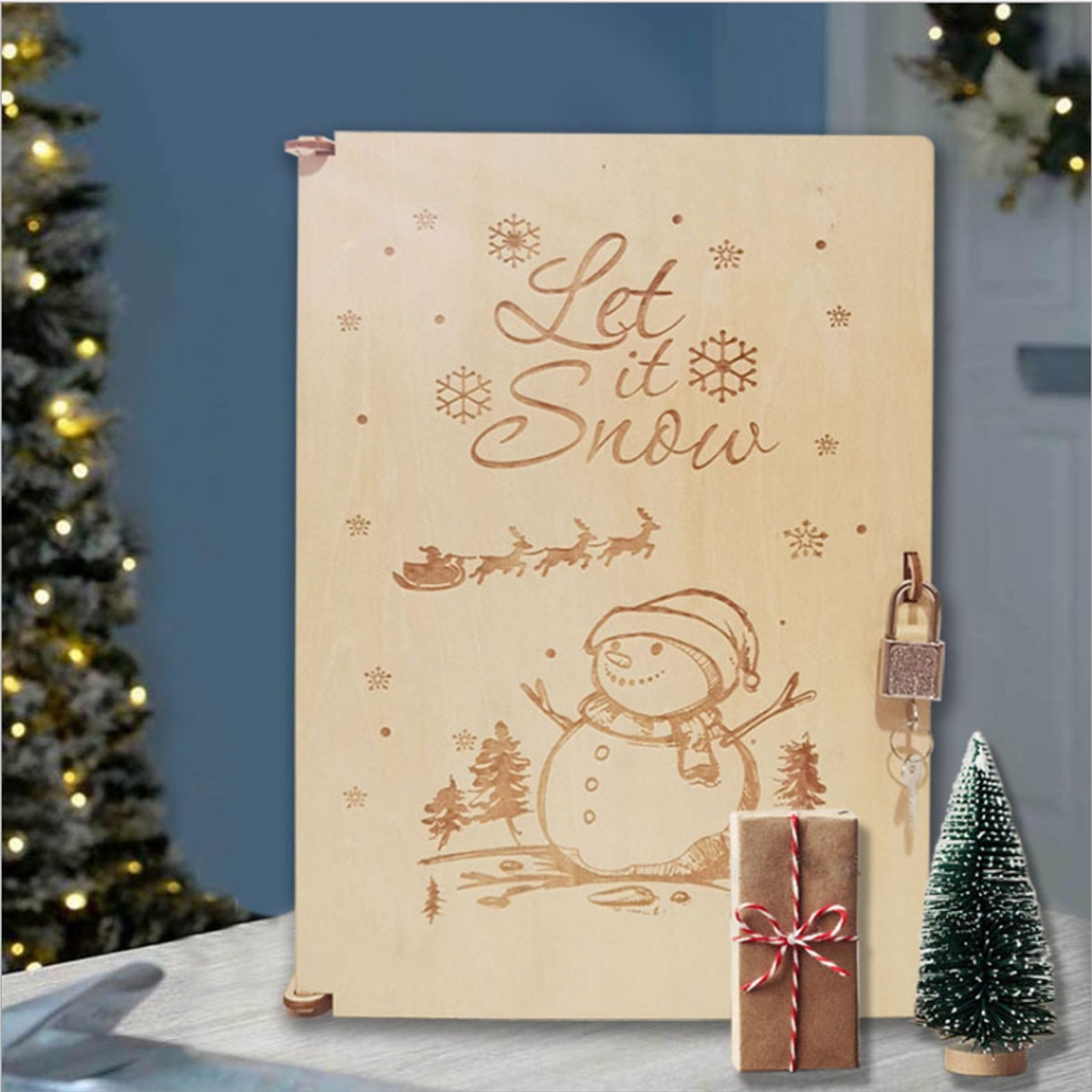 DIY Wooden Advent Calendar Countdown Christmas Party Decor Cabinet Drawers Lockable Chocolate Storage Box Wedding Decoration