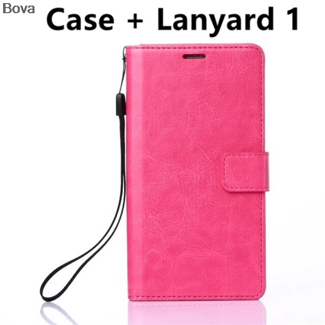 Honor 4C card holder cover case for Huawei Honor 4C leather phone case ultra thin wallet flip cover: Rose Lanyard 1