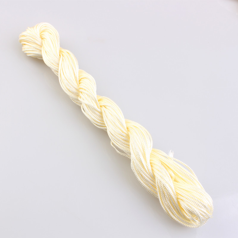 Cordón anudado chino de nailon, 23 colores, 1mm, hilo de macramé Shamballa, cordón para cuentas para fabricación de pulseras