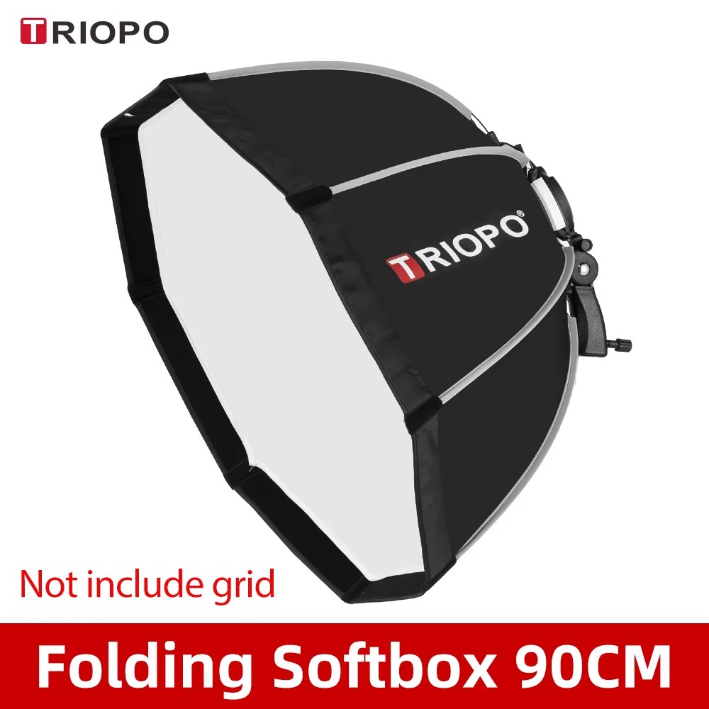 Triopo 55cm 65cm 90cm 120cm kokoontaitettava kahdeksankulmainen softbox kannatin softbox kahva godox yongnuo speedlite salamavalolle: Taivaansininen