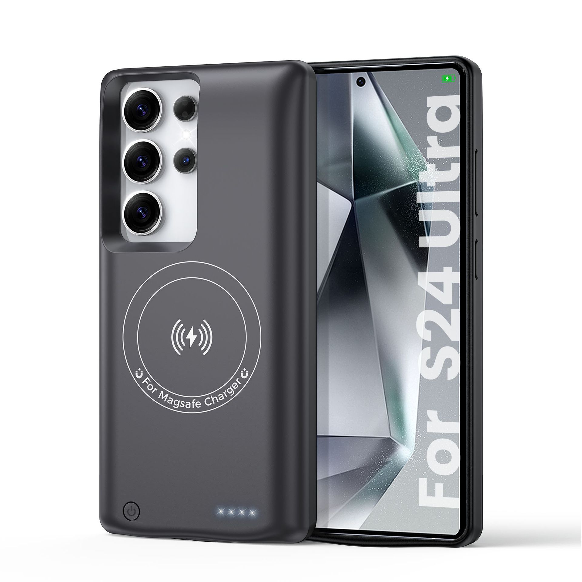 Batteria ausiliaria per Samsung Galaxy S22 S23 S24 S25 Ultra S25 Plus Custodia caricabatteria wireless magnetica Power Bank: Cachi