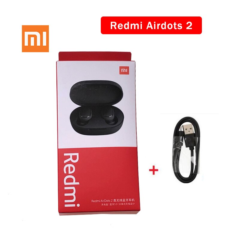 Xiaomi Redmi AirDots 2 TWS Bluetooth 5.0 Noise Reduction with Mic AI Control Redmi AirDots S True Wireless Headset: Airdots 2  USB