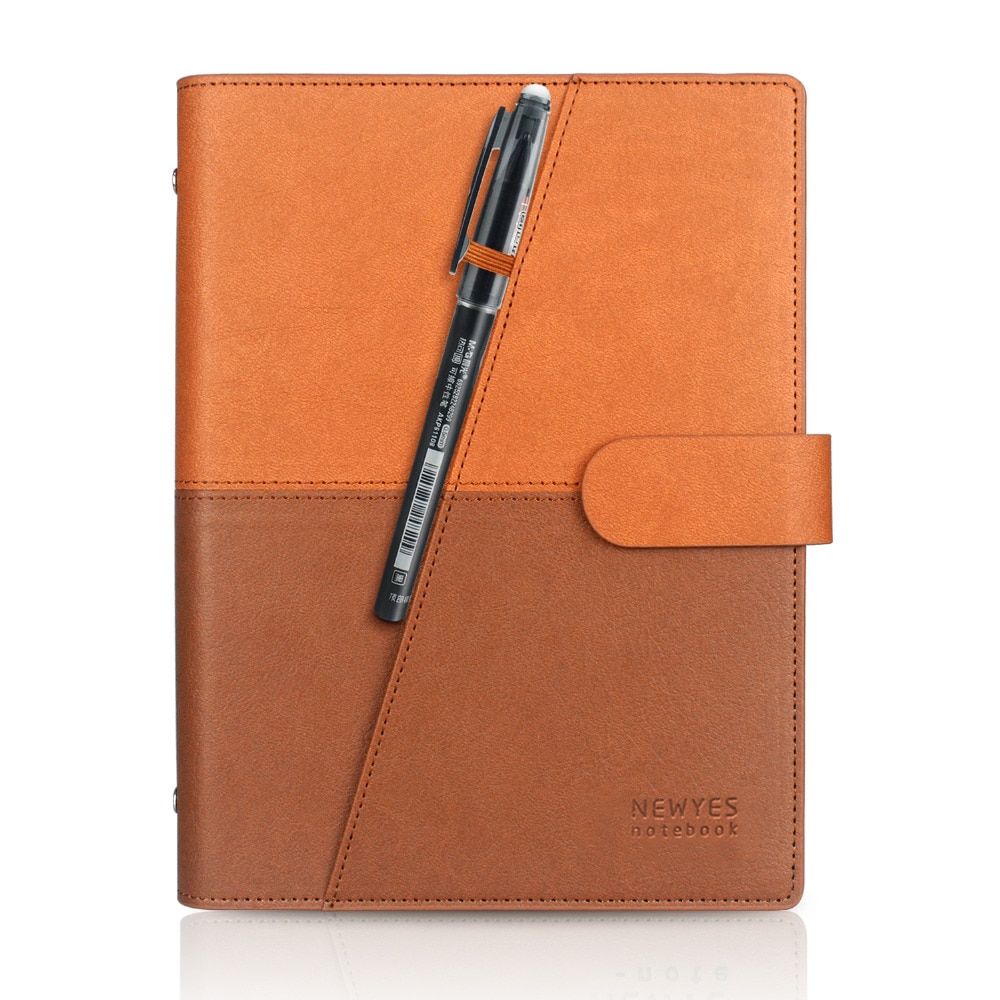 Bruin Uitwisbare Notebook PU Herbruikbare Smart Wirebound Notebook portemonnee Cloud Flash Opslag caderno inteligente