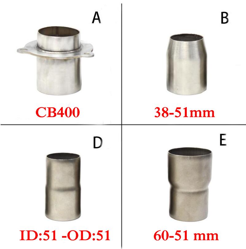 Adaptador de escape para motocicleta, conector reductor de 60mm a 51mm, 51-38mm, CB400, ZRX400