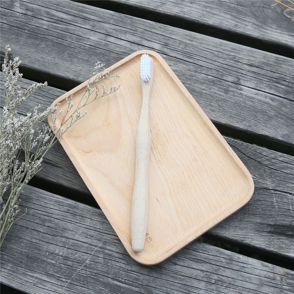 Natural Bamboo Toothbrush Soft Bristle Eco Friendly Travel Gourd Shape Tooth Brush Oral Care Wood Handle cepillo de diente: 01White
