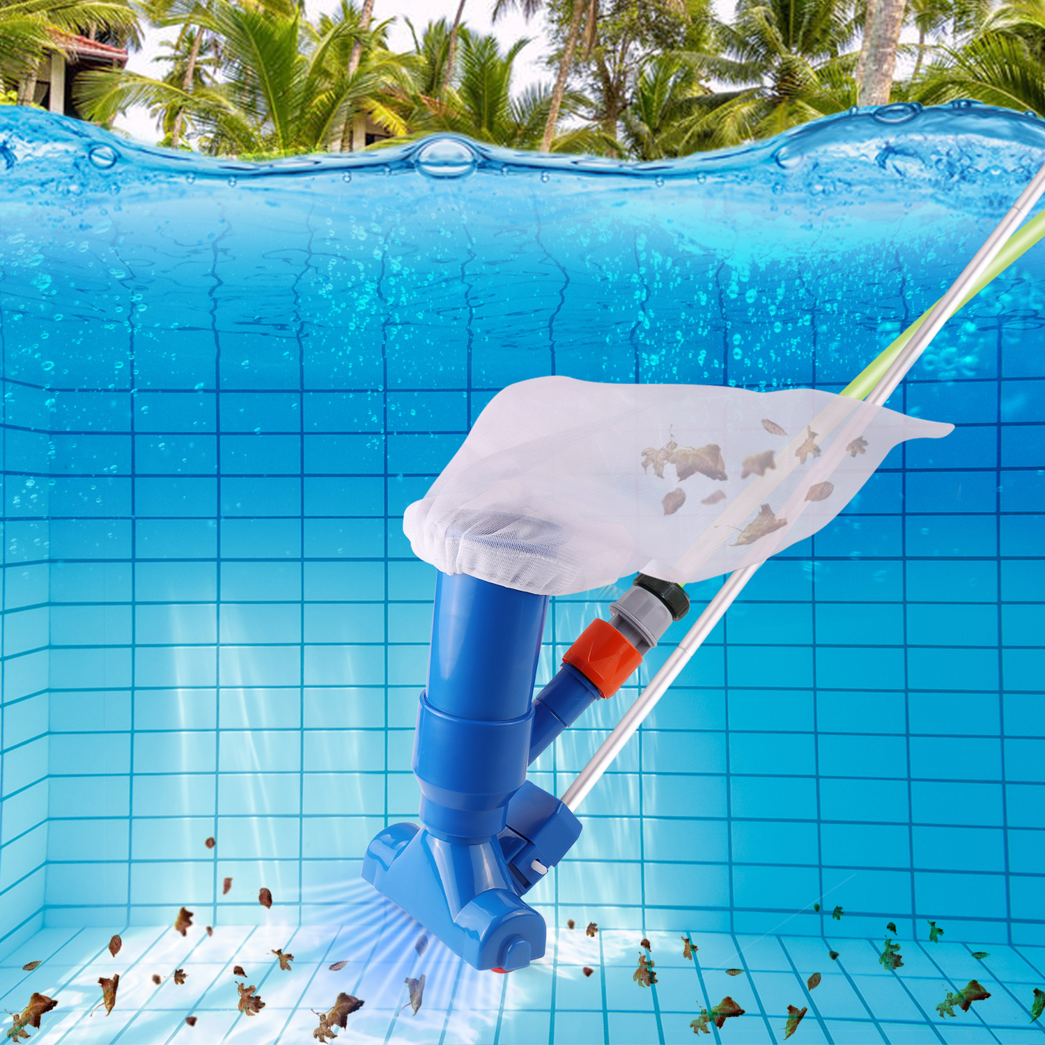 Mini Portable Swimming Pool Vacuum Cleaner for Limpiafondos Piscina Accessories with 5 Section Pole Ground Pool Spas Ponds