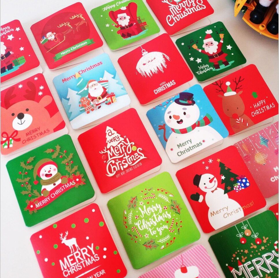5Pcs/lot Cute Christmas series Greeting Card Postcard Birthday Card Set Message Card
