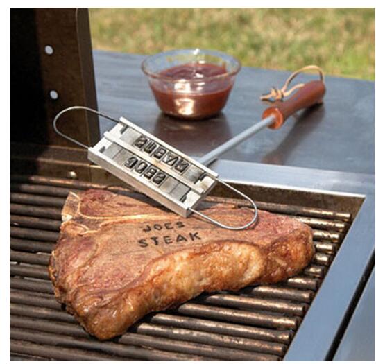 Organboo 1 setti pihvi lihagrilli bbq lihabrändäys silitysrauta vaihdettavilla kirjaimilla bbq työkalutarvikkeet vaihdettavat 55 kirjainta