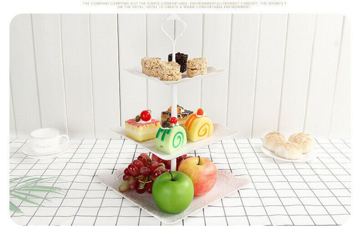 3-Tier Afneembare Cake Stand Gebak Cupcake Fruitschaal Serveren Dessert Houder Voor Party Bruiloft Keuken Cake Houder Thuis decor