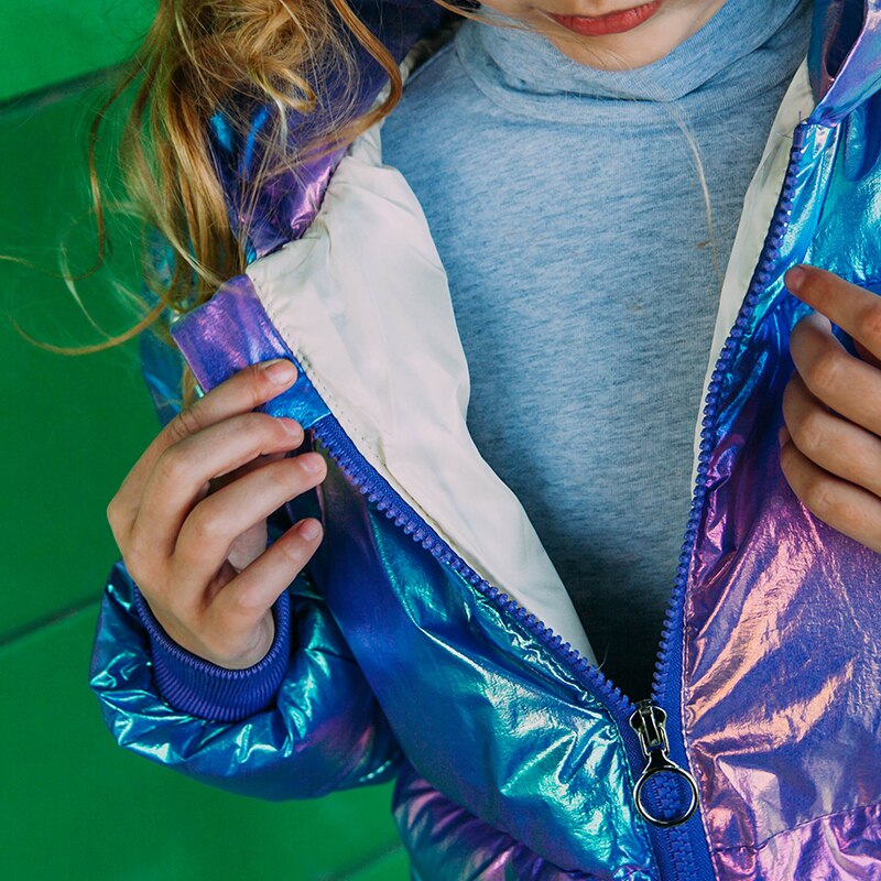 Hh børn vinterjakke til piger varm tyk frakke lyst farverigt tøj til baby børn 96%  bomuldsdun pige snowsuit parkas