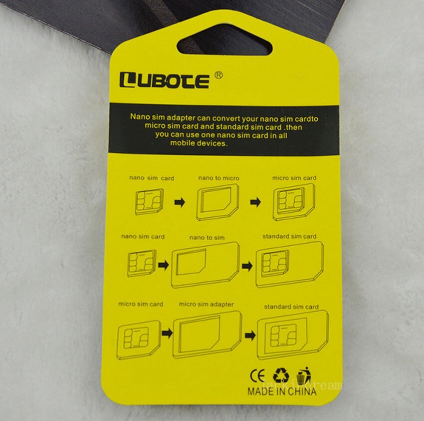 Nano sim-kort till mikro standard adapter adapter konverter set för iphone 6s 5s 4