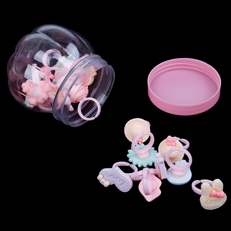 20pcs Diy Craft Toys Love Kids Cute Sweet Rings Flower Animal Accessories Girl Child Finger Rings