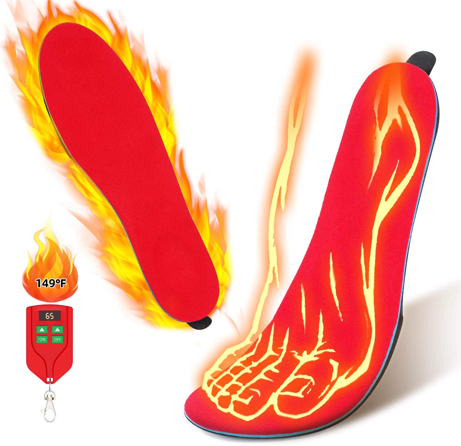 2000 mah unisex oppvarmede innleggssåler oppladbare batteri varme innleggssåler utendørs sport støtdemping kutte varme innleggssåler