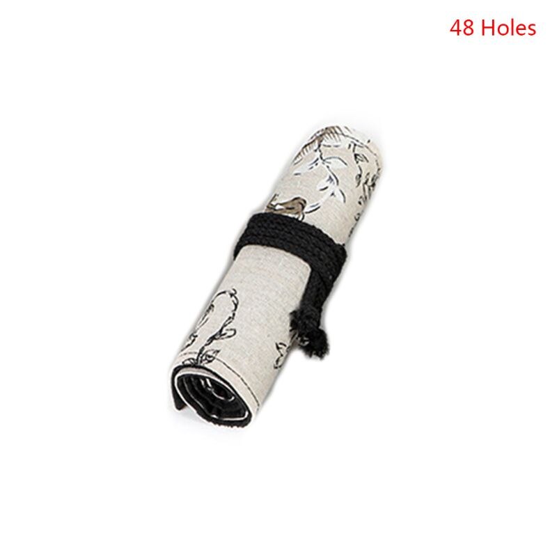 Pæon 12/24/36/48/72 huller lærred rullepen gardin blyant taske sag makeup wrap: 48 huller