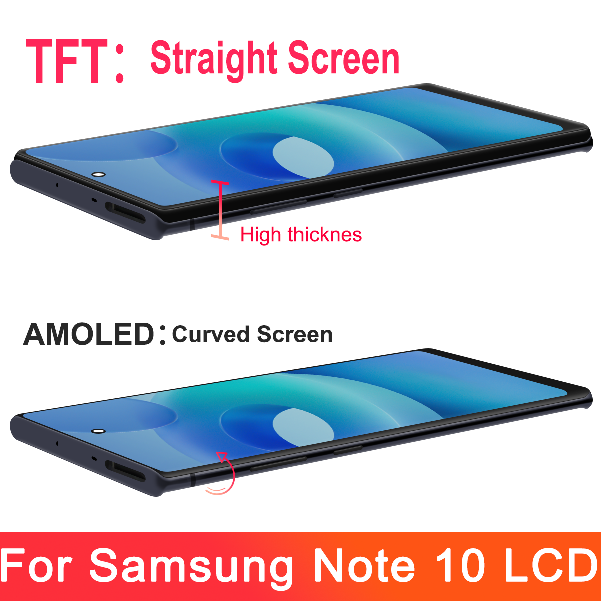 100%  testskærme til samsung note 10 med ramme lcd-skærm 6.15 " note 10 sm-n970f n970a n970f/ ds  n970n lcd tft-skærmdele