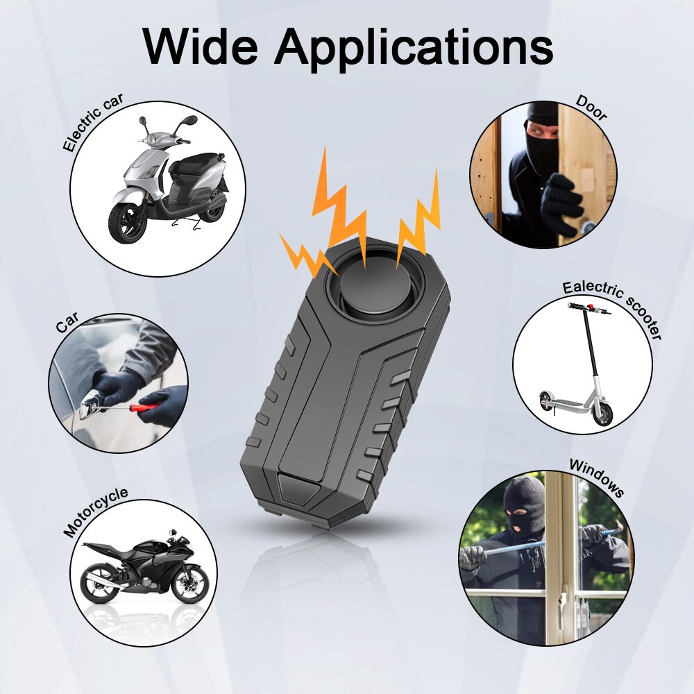 Waterproof Bike Anti Theft Warning Alarm Motorcycle Electric Bicycle Security Anti Lost Remote Control Vibration Detector Alarm