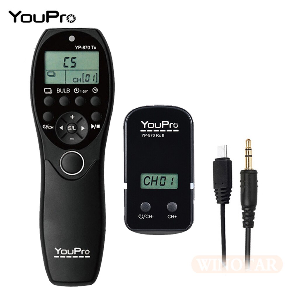 YouPro YP-870 II S2 senza fili di Scatto Timer A Distanza per Sony HX300 HX50 HX60 RX100II a58 NEX-3NL a7 a7S a7SII a7RII a6300 a5000