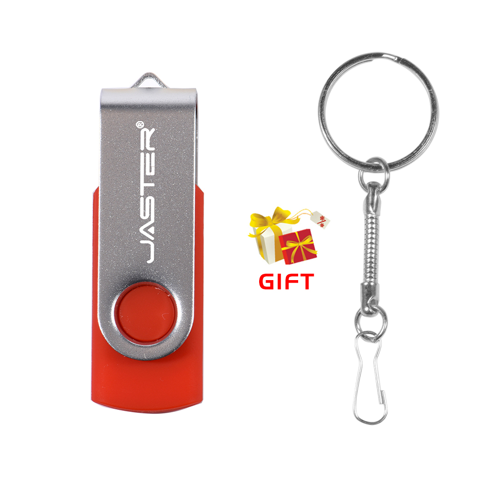 JASTER Rotatable Colorful USB 2.0 Flash Drive 128GB Memory Stick 64GB Silver Clip Pen Drive 32GB U Disk 16GB 8GB