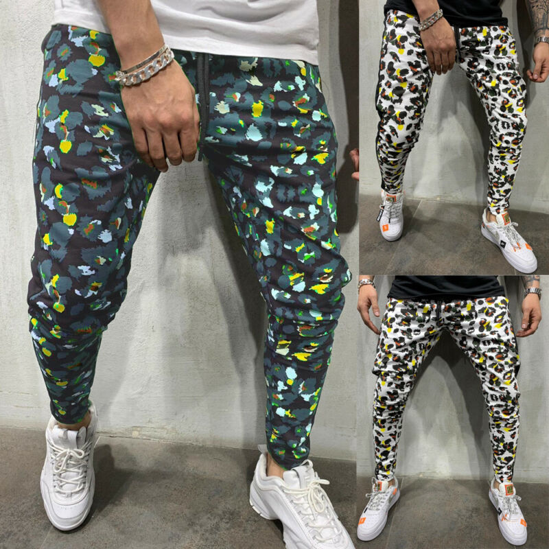 Men's Slim Fit Straight Leg Trousers - Casual Pencil Jogger Cargo Pants