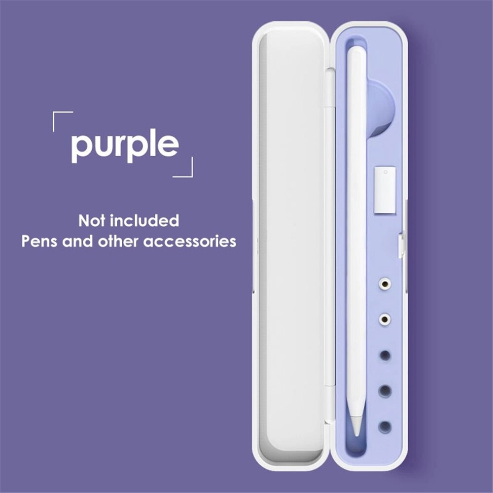 Boîte de rangement Portable pour Apple Pencil, étui de protection pour stylet tactile de tablette iPad: Violet