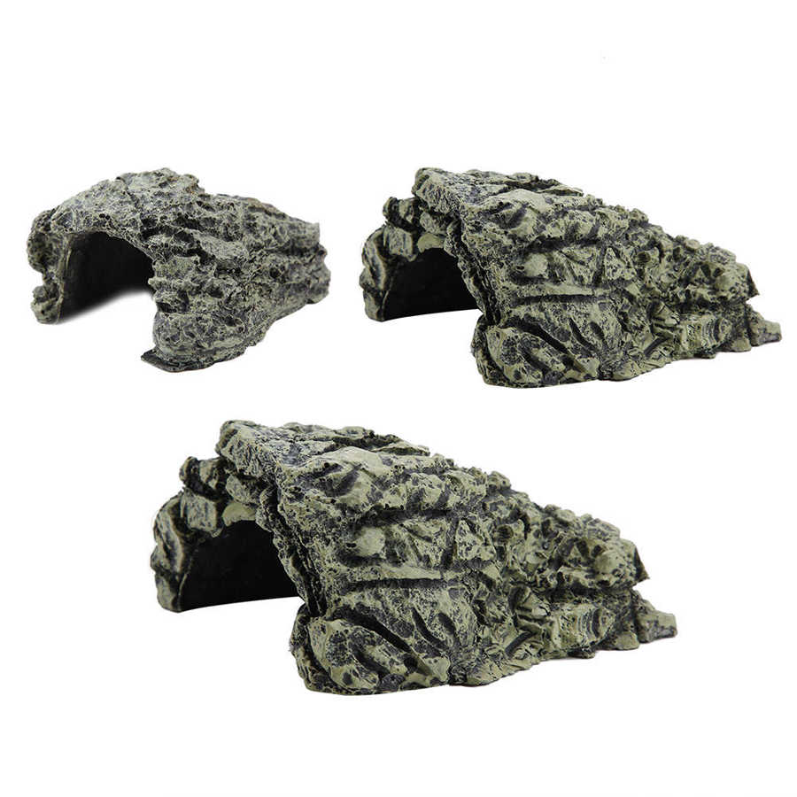Reptile Hiding Cave Lizard Snake Turtle Hide Rest Cave Reptiles House Basking Hide Habitat Aquarium Landscaping Terrarium Decor