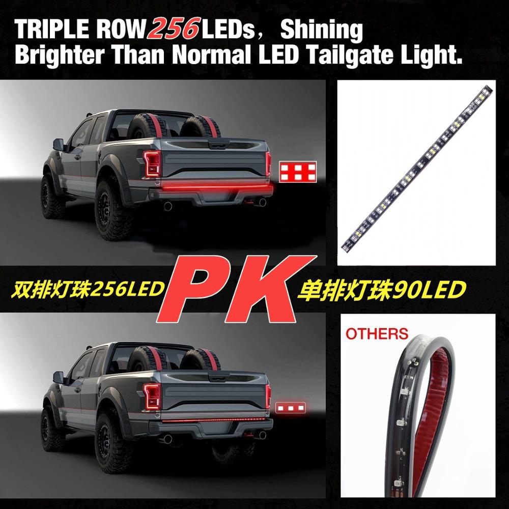 Truck Tailgate Light Bar 60" Waterproof 432 Led Tailgate Strip Light Reverse Taillight Brake Stop Turn Signal Warning Light