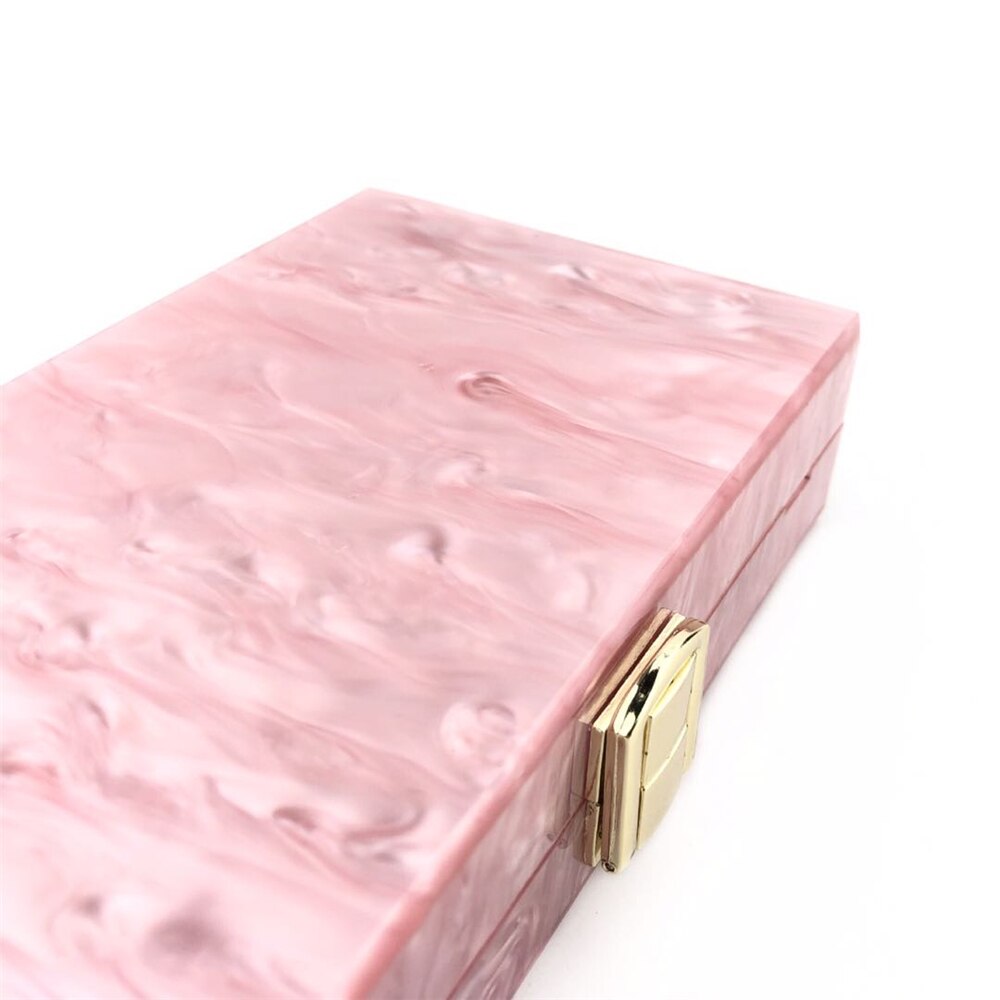 Borsa a tracolla causale borsa da sera in acrilico rosa solido da donna borsa a pochette per ragazze carine borse eleganti da donna borse Prom da sposa