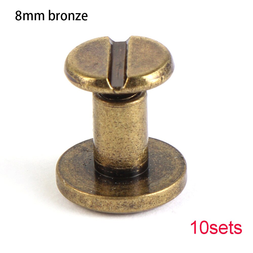 20Pcs Schraube Nagel Nieten Für Leder Handwerk Gürtel Feste Messing Nagel Nieten Schrauben Tuch Taste Dekoration Nagel DIY sammelalbum: bronze 8mm