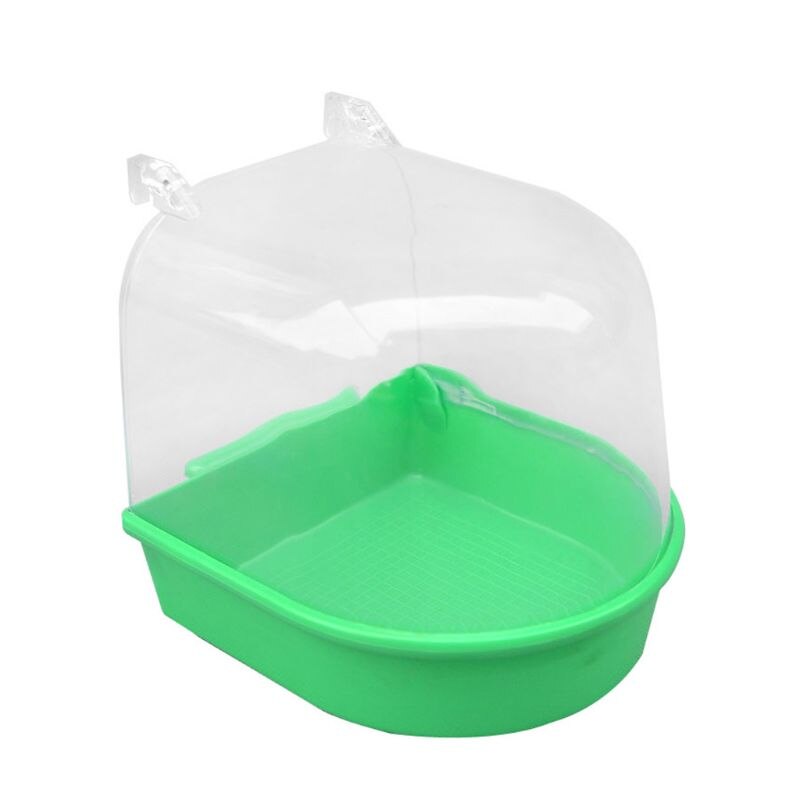 Plastic Opknoping Bad Hoge Transparante Vogel Baden Bad Voor Papegaaien Vogels: green