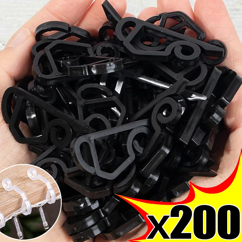 200/20x świąteczne wiszące klipsy mini haczyki na oświetlenie zewnętrzne łańcuchy świetlne dekoracje świąteczne plastikowe haczyki robić zawieszania rynien