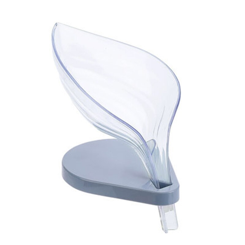 Jabonera con forma de hoja para baño, soporte antideslizante para drenaje de jabón, contenedor de placas, estante de secado de almacenamiento, suministros para Baño: A-white