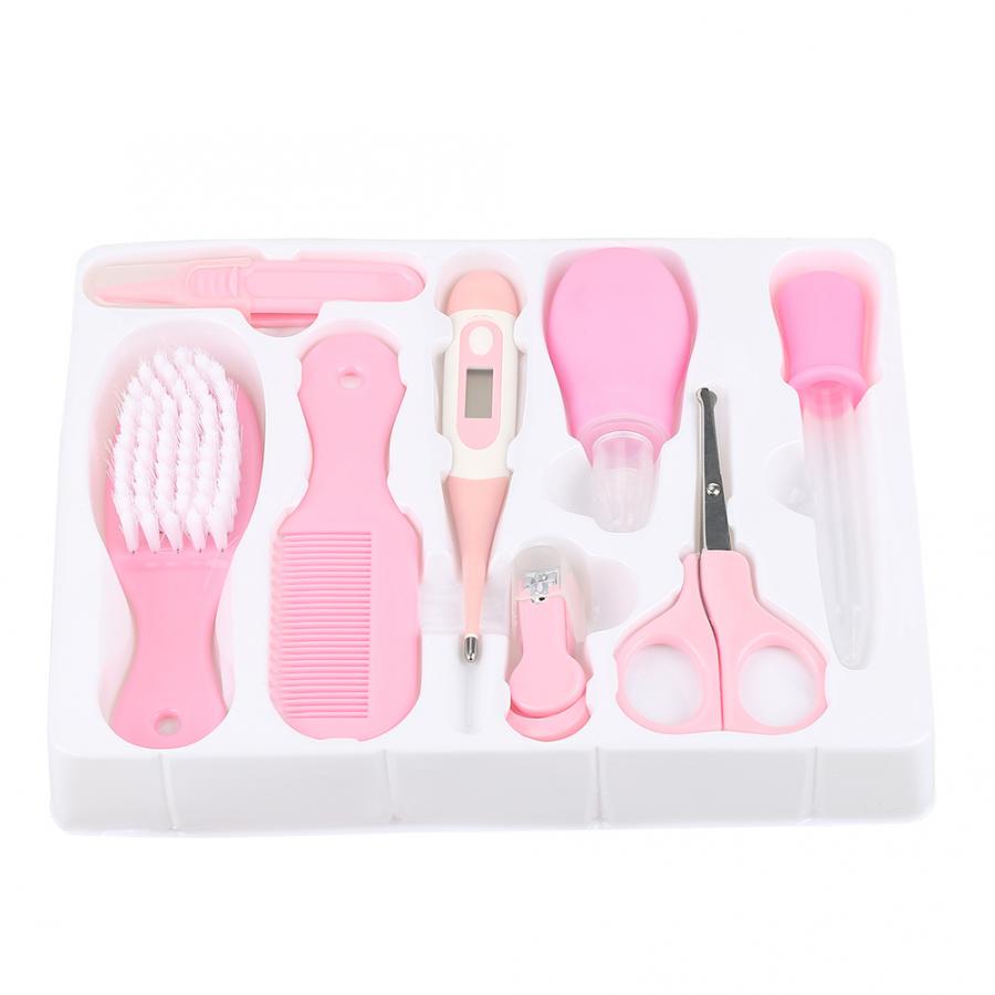 Ciseaux coupe-ongles pour bébé | Kit de toilettage Portable, peigne de sécurité, Kit de soins de manucure: Rose