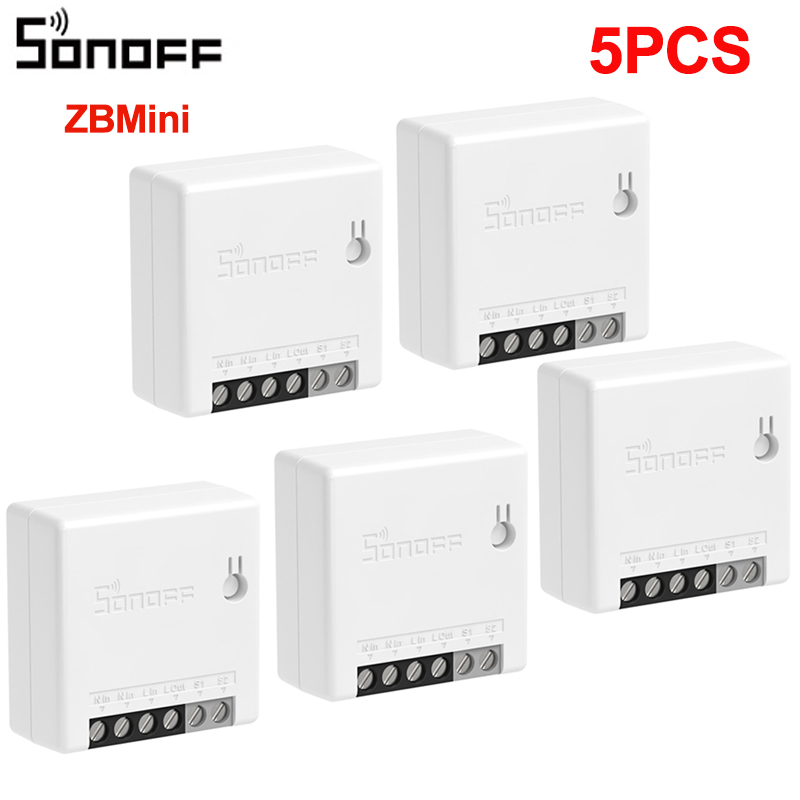 Sonoff zigbee zbmini diy smart switch relæ breaker smart home modul mini tovejs switch stemmestyring via ewelink alexa google: Sonoff zbmini 5 stk